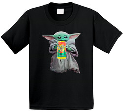 Baby Yoda The Child Mandalorian Cactus Cooler Soda Pop Drink Toddler Youth Kids T Shirt