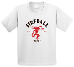 Fireball Cinnamon Whiskey Logo Label Drinking Toddler Youth Kids T Shirt