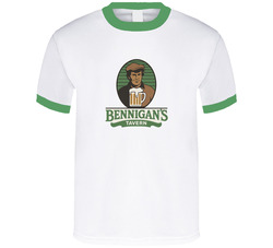 Bennigan's Tavern Beer 1980s Vintage Ringer T Shirt