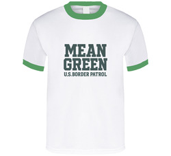 Mean Green U.s. Border Patrol Green Vintage Ringer T Shirt