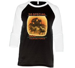 1984 tour de force 38 special Raglan 3/4 Sleeve Shirt