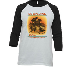 1984 tour de force 38 special Raglan 3/4 Sleeve Shirt