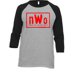 Nwo New World Order Professional Wrestling Stable Fan Raglan 3/4 Sleeve Raglan 3/4 Sleeve Shirt
