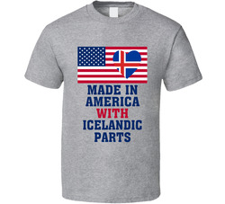 Made In America With Icelandic Parts Funny T Shirt