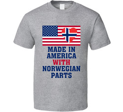 Made In America With Norwegian Parts Funny T Shirt