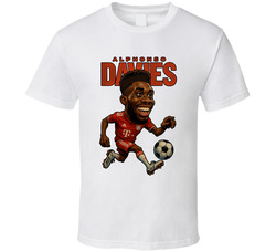 Alphonso Davies Caricature Fan T Shirt