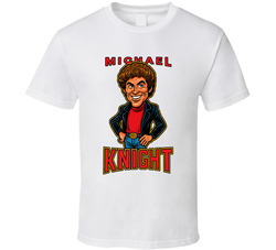 Michael Knight Knight Rider Tv Series Caricature Fan T Shirt