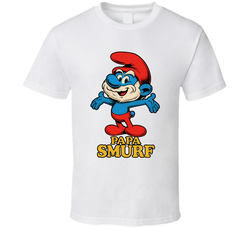 Papa Smurf Cartoon Series Caricature Fan T Shirt