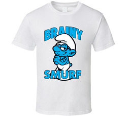 Brainy Smurf Cartoon Series Caricature Fan T Shirt