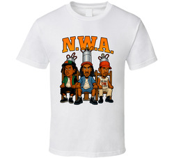 N.w.a. Fear Of A Black Hat Fictional Band Caricature Fan T Shirt