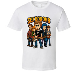 Sex Bob-omb Scott Pilgrim Vs. The World Fictional Band Caricature Fan T Shirt