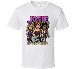 Josie And The Pussycats Fictional Band Caricature Fan T Shirt Josie And The Pussycats Fictional Band Caricature Fan T Shirt