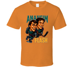 Teemu Selanne And Paul Kariya Anaheim Flash Hockey Duo Caricatures Fan T Shirt