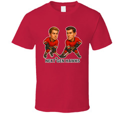 Connor Bedard And Luka Reichel Next Gen Hawks Hockey Duo Caricatures Fan T Shirt