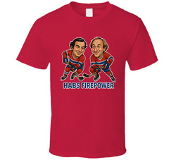 Steve Shutt And Guy Lafleur Habs Firepower Hockey Duo Caricatures Fan T Shirt