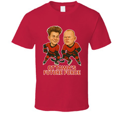 Tim Stutzle And Brady Tkachuk Ottawa's Future Force Hockey Duo Caricatures Fan T Shirt