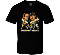 Cam Neely And Ray Bourque Bruin Grit & Grace Hockey Duo Caricatures Fan T Shirt