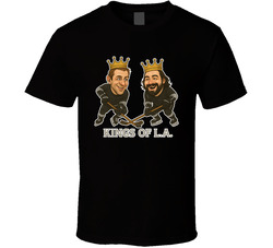 Anze Kopitar And Drew Doughty Kings Of L.a. Hockey Duo Caricatures Fan T Shirt