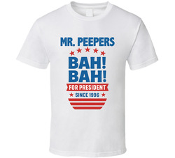 Mr. Peepers For President Bah Bah Since 1996 Snl Tv Retro Look Fan T Shirt