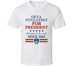 Olya Povlatsky For President Welcome To The Suck Since 2013 Snl Tv Retro Look Fan T Shirt
