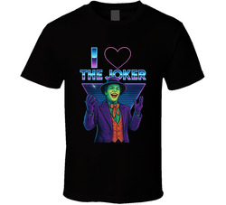 I Heart Love The Joker Batman 80s Movie Villain Fan T Shirt