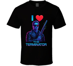 I Heart Love The Terminator 80s Movie Villain Fan T Shirt