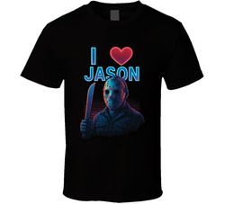 I Heart Love Jason Voorhees 80s Movie Villain Fan T Shirt