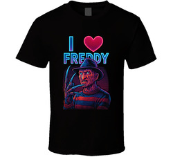 I Heart Love Freddy Krueger 80s Movie Villain Fan T Shirt