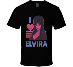 I Heart Love Elvira Mistress Of The Dark Cult Movie Character Fan T Shirt