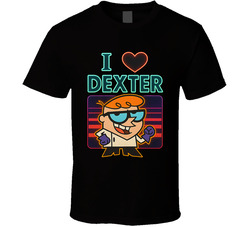 I Heart Love Dexter Dexter's Laboratory Cartoon Character Fan T Shirt