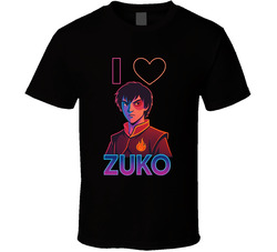 I Heart Love Zuko Nickelodeon Character Fan T Shirt
