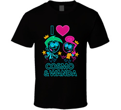 I Heart Love Cosmo And Wanda Nickelodeon Character Fan T Shirt