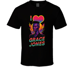 I Heart Love Grace Jones Music Fan T Shirt