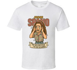 Jesse Spano I'm So Excited, I'm So Scared Saved By The Bell Caricature Retro Look Fan T Shirt