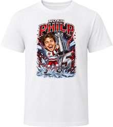 Carolina Hurricanes Noah Philp White Jersey Stanley Cup Caricature T Shirt