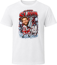 Carolina Hurricanes Jaccob Slavin White Jersey Stanley Cup Caricature T Shirt