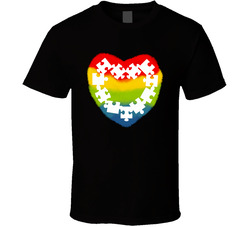 Autism Awareness - Love is the Answer to the Puzzle (black) T Shirt