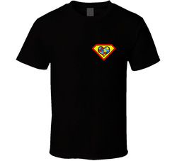 Autism Awareness - Superhero (pocket crest) T Shirt