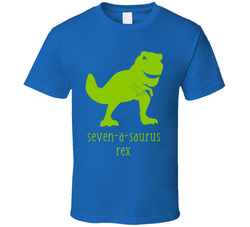 Seven-a-Saurus Rex (green) T Shirt