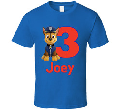 Paw Patrol Birthday - Chase (red) T Shirt