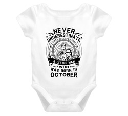 Little Man Born In October Baby One Piece