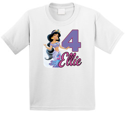Princess Jasmine - Birthday W/name And Age T Shirt Princess Jasmine - Birthday W/name And Age T Shirt