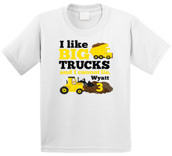 Big Trucks - Wyatt - Age 3 T Shirt Big Trucks - Wyatt - Age 3 T Shirt
