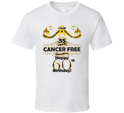 Happy 60th Birthday - 55 Years Cancer Free T Shirt