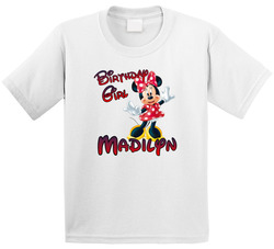 Disney Minnie Birthday Girl (with Name) T Shirt Disney Minnie Birthday Girl (with Name) T Shirt