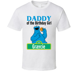 Sesame Street - Daddy Of The Birthday Girl - Cookie Monster T Shirt
