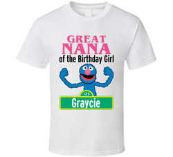 Sesame Street - Great Nana Of The Birthday Girl - Grover T Shirt