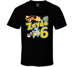 Pokemon Birthday Squirtle Charmander Bulbasaur (add A Name And Age) T Shirt