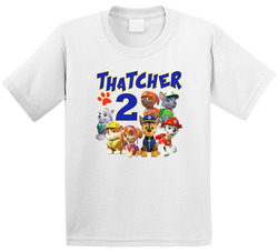 Paw Patrol Birthday With Name And Age T Shirt