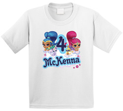 Shimmer And Shine Birthday Girl Name Age T Shirt